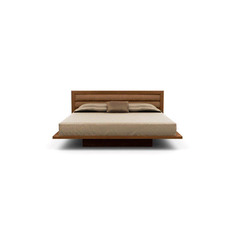 Lit 29 po avec tête de lit tapissier Moduluxe, Très grand, Cerisier selle / chanvre