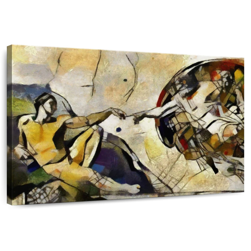 Leisha Abstract Creation Of Adam, 20" H x 30" W