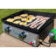 Station de cuisson en fonte pour table d'extérieur à 2 brûleurs au propane Flame King