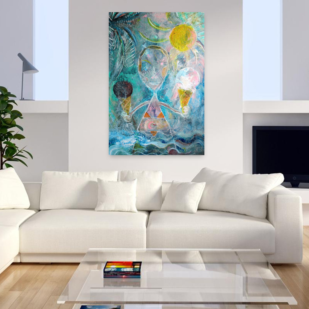 Contemporary Art Abstract Palm Tree Coastal Wall Art