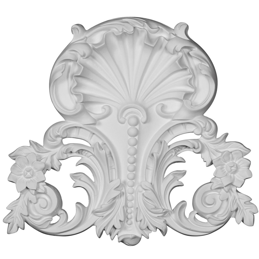 Shell 10.5'' H x 12'' W x 1'' D Urethane Onlay Scroll Ekena Millwork