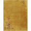 Antique Open Solid Yellow Color Chinese Art Deco Rug