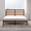 Base de lit plateforme Mayghan avec tête et pied de lit en bois-1409377267-1409377270