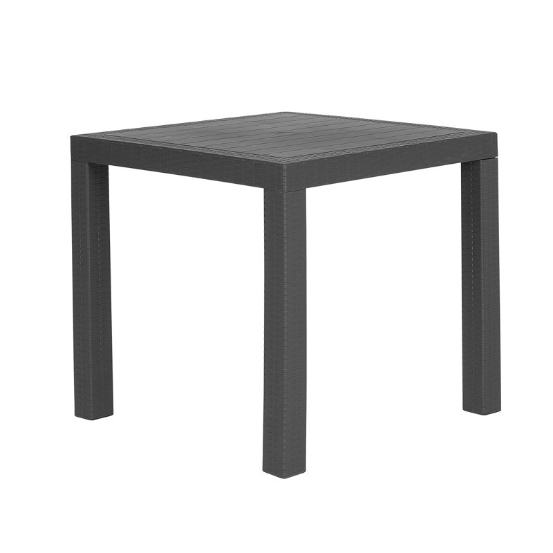 Ezmerelda Rectangular Outdoor Dining Table With Umbrella Hole , 80cm cm W 80cm cm D, Dark Grey