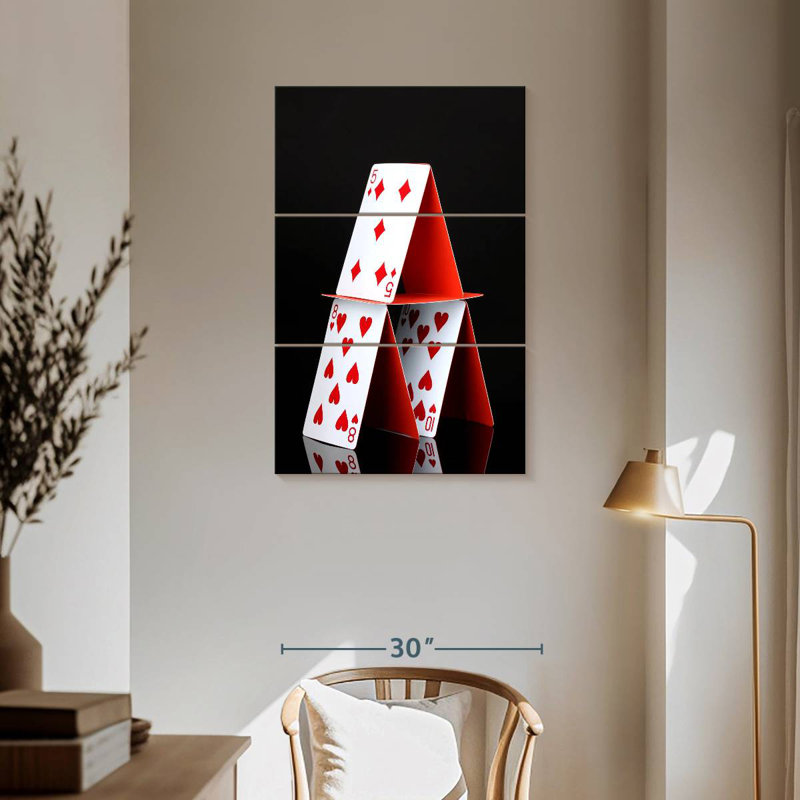 Cartes à jouer empilées Senne, H 57 po x l 36 po