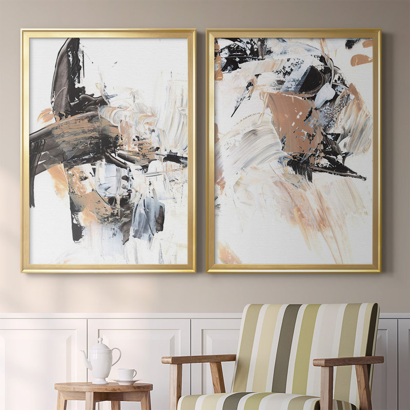 2 - Pieces, 24.5" H x 37" W, Gold