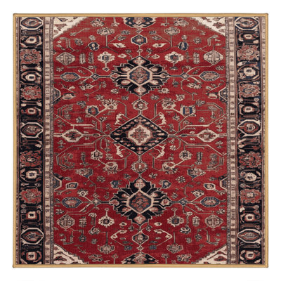 Machine Washable Persian Brown Area Rug