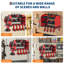 Support mural robuste pour organisateur d'outils électriques - support en métal à 3 couches avec station de charge, 4 supports de perceuse sans fil, tablette de batterie pour le garage - style planche de suspension, 3 couches, 8 fentes, avec multiprise