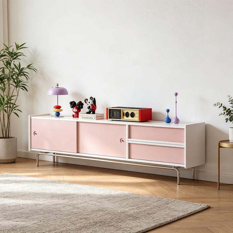 Meuble télé simple et créatif, H 22,44 po x L 78,74 po x l 15,75 po