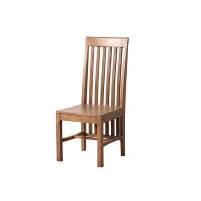 Toulouse 47cm H Solid Wood Slat Back Side Chair in White Lacquered/Beige Oiled