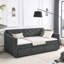 Lit de jour simple avec canapé-lit capitonné de taille simple avec accoudoirs ondulés (80,5 po x 44,5 po x 33,5 po)