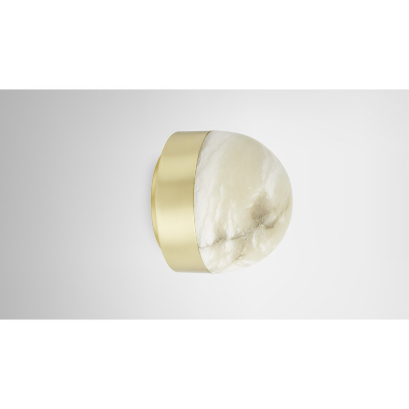 Lucid Flush Mounted Sconce, Satin Brass