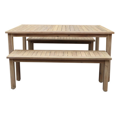 Ensemble de salle à manger et banc d'extérieur 3 pièces Bowery