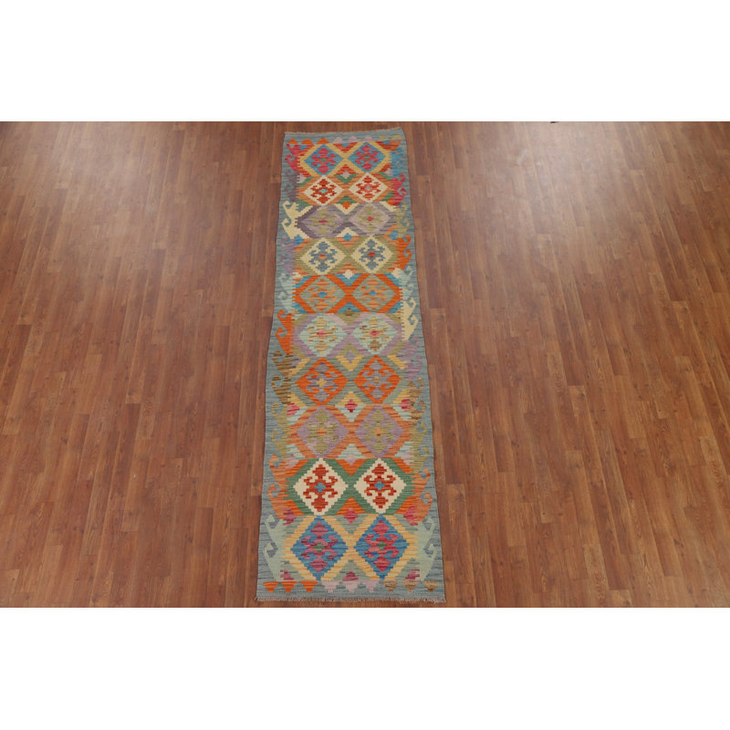 Tapis géométrique Kilim 3 x 10