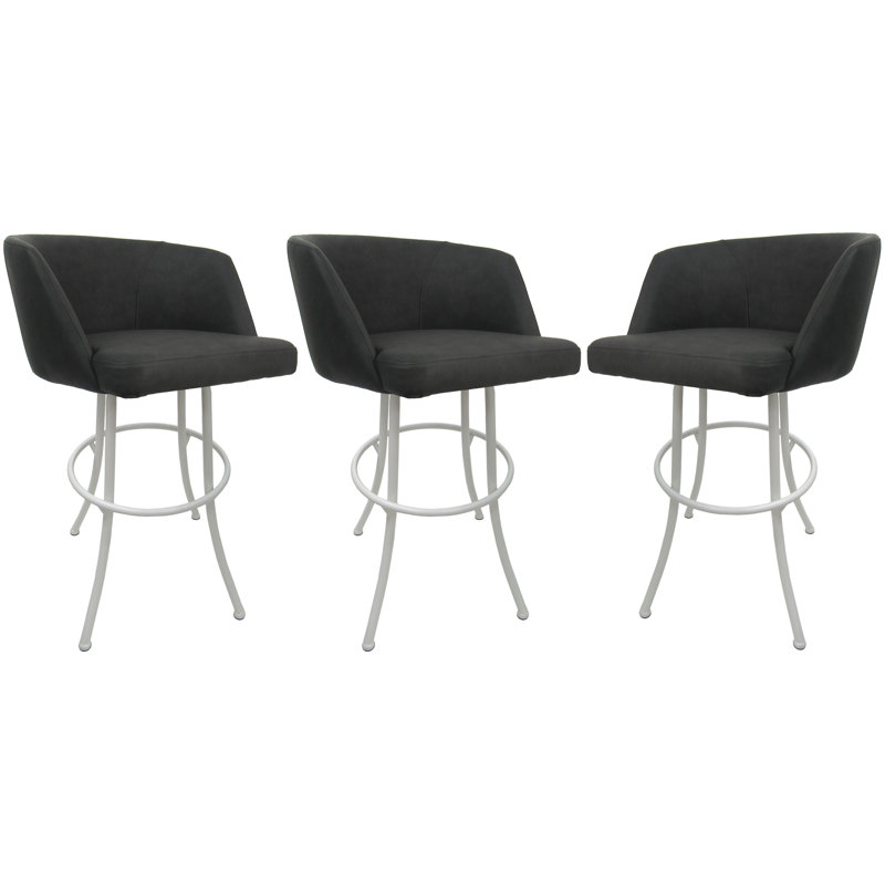 Tabouret pivotant, Blanc, Tabouret de comptoir (siège d'une hauteur de 26 p, Pierre de lune