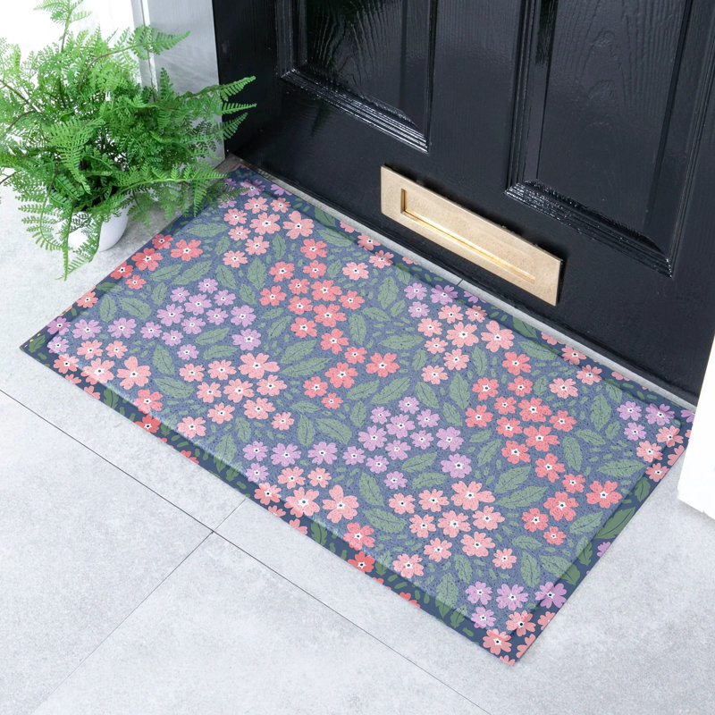 Non-Slip Floral Doormat