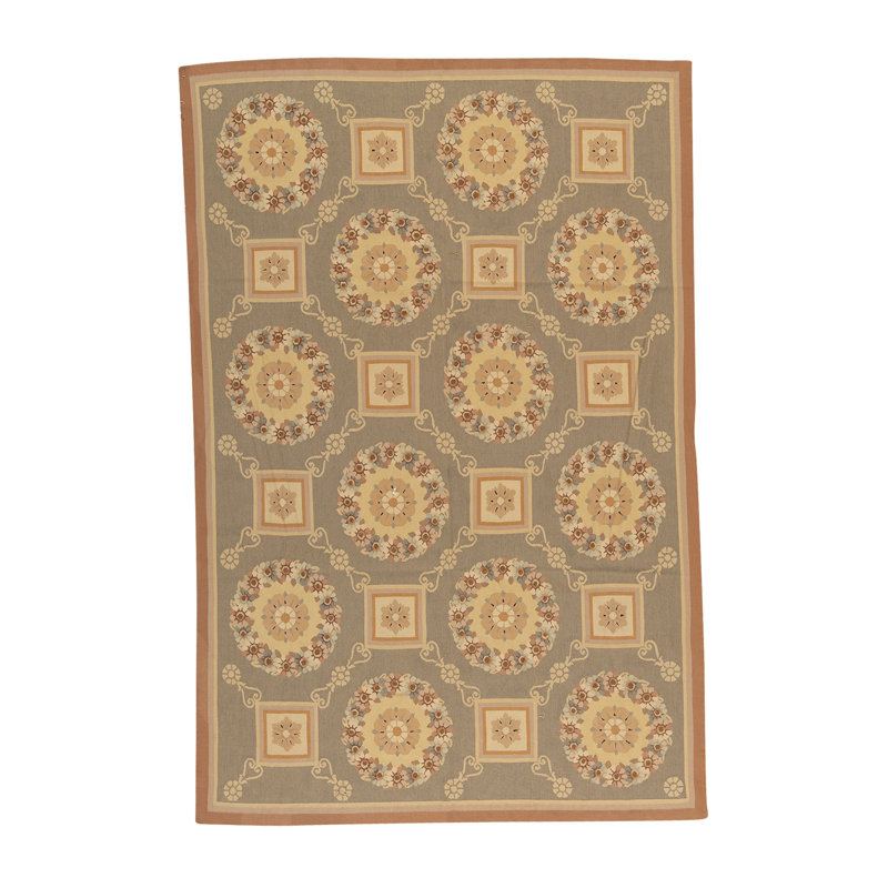 Hand-Knotted High-Quality Gold and Gold Area Rug