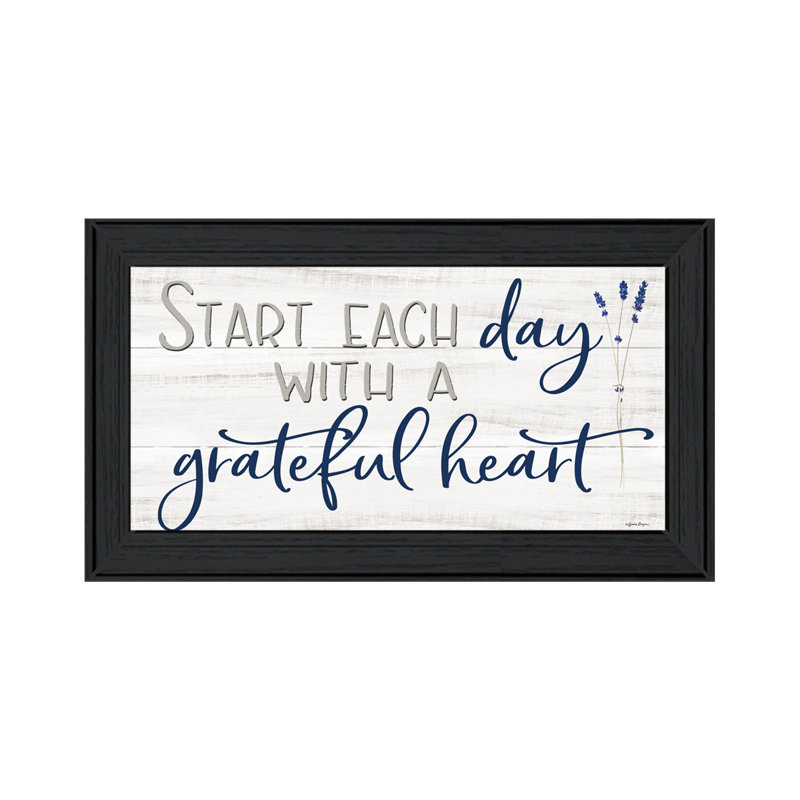 Grateful Heart Black Framed Print Wall Art