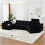 Canapé modulaire à assise profonde en L de 151,6 pouces avec canapé modulaire en tissu chenille de 11,6 po et 11 coussins inclinables incurvés sans assemblage requis Noir-295249071