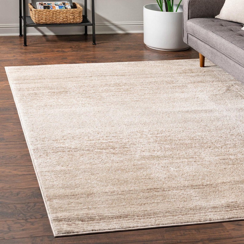 Tapis d'intérieur rayé Hulsey, Rectangle 4 pi 1 po x 6 pi 3 po, Ivoire ivoire