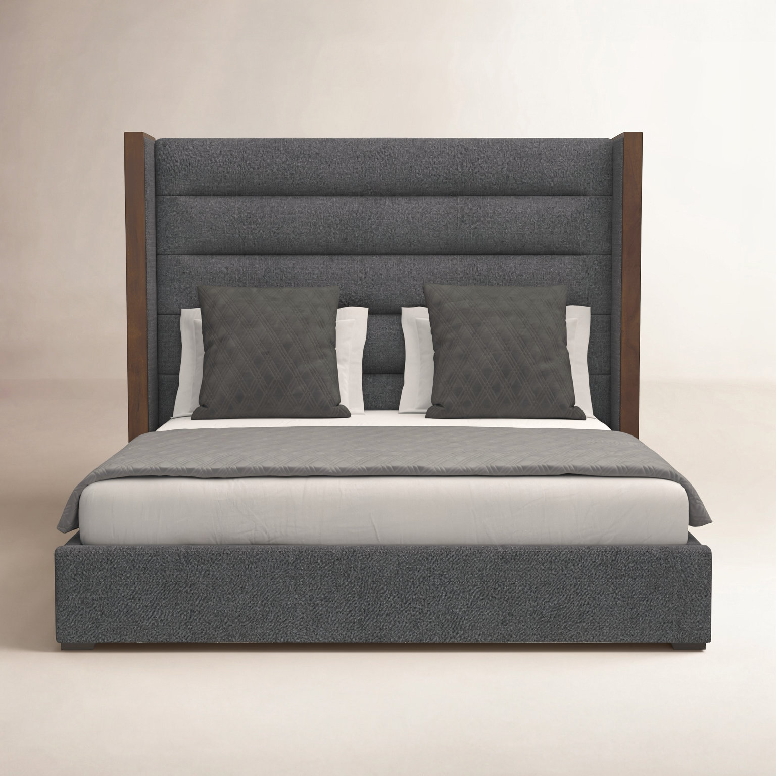 Ally Wingback Bed, Queen, Charcoal Revolution®