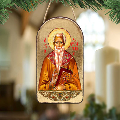 Ornement photo en bois « inspiration saint haralambos »