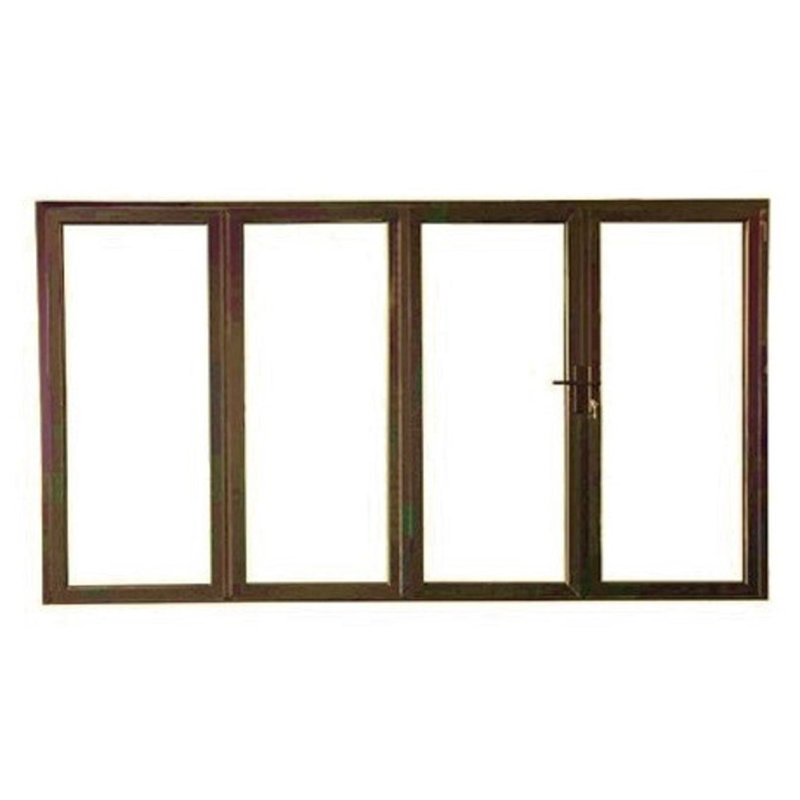Portes de patio pliantes en aluminium, S'ouvre à gauche vers l'extérieur, Bronze, H 84 po x l 120 po
