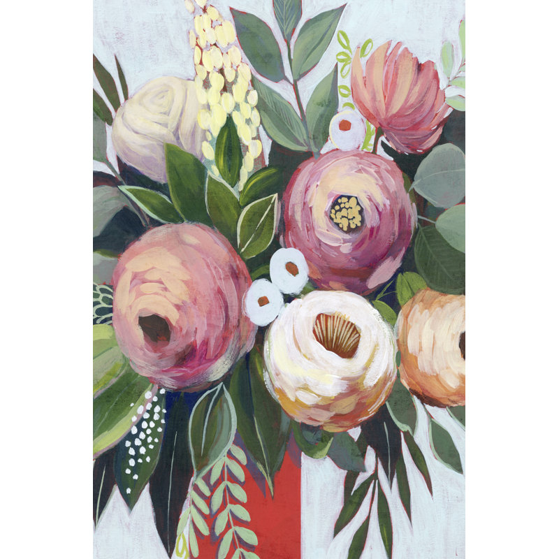 «Lustrous Bouquet I» par Grace Popp - peinture sur toile tendue, H 30 po x l 20 po
