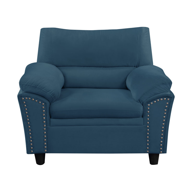 Fauteuil pivotant en lin 44,29 po, Lin bleu
