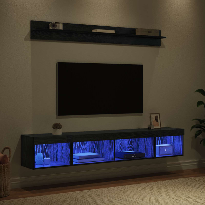 Unfinished Entertainment Centre for TVs up to 77", Black Oak