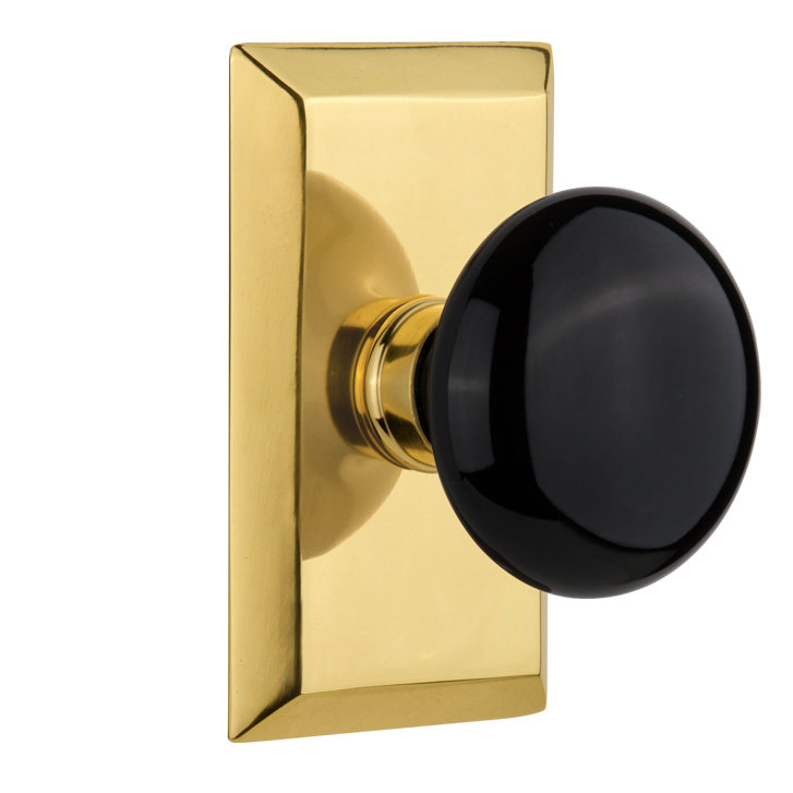 Studio Plate with Black Porcelain Door Knob Nostalgic Warehouse 