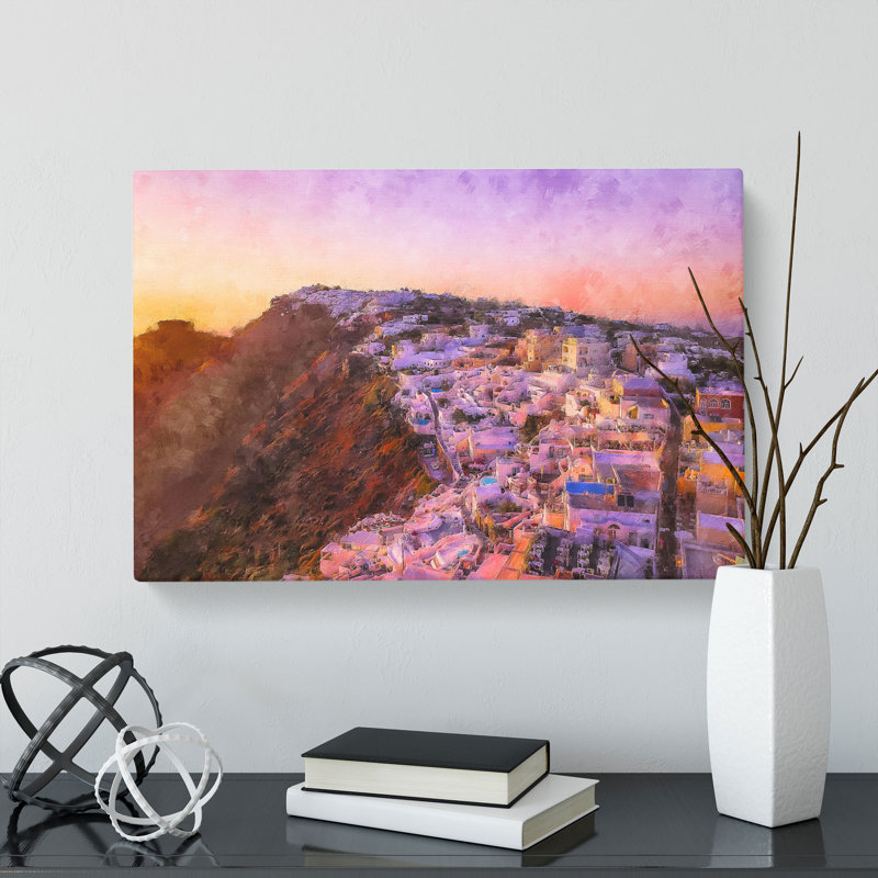 View of Santorini in Greece - Wrapped Canvas, 60cm H x 91cm W x 3cm D