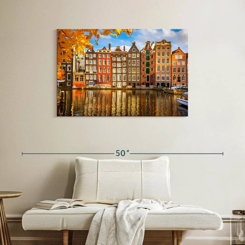 Bâtiments de Sireci au canal Amsterdam, H 26 po x l 39 po