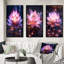 «Light Coming Through Pink Lotus», 3 pièces sur toile-660870685-660870679