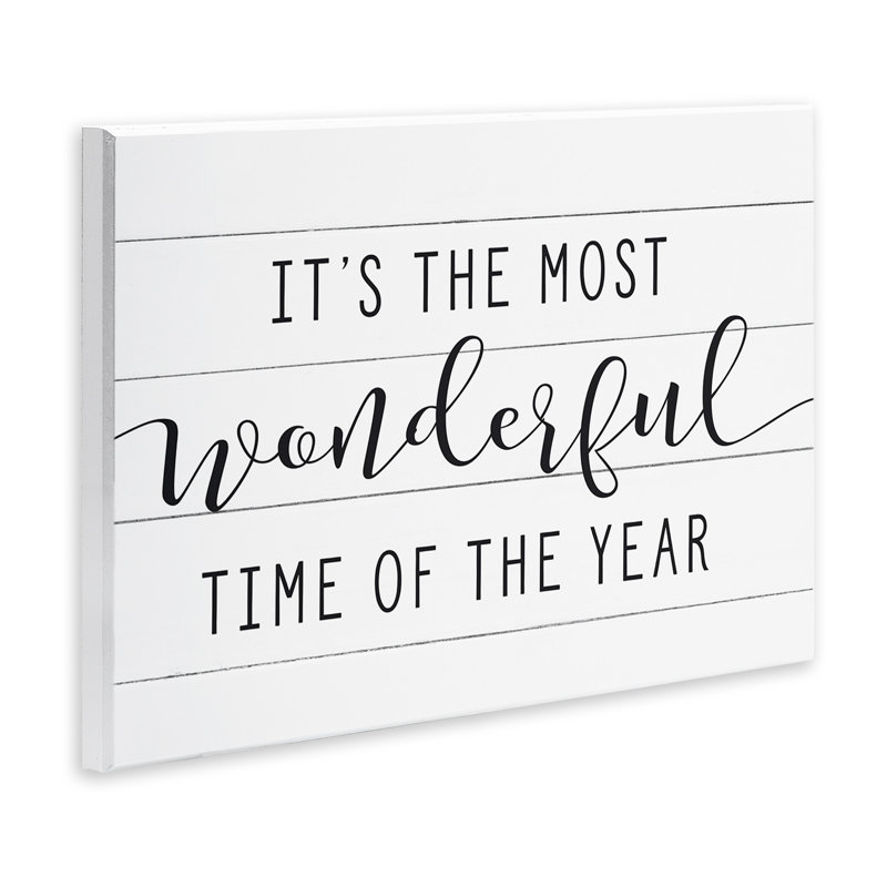«Holiday Most Wonderful Time Of The Year Typographie», impression, H 13 po x l 19 po