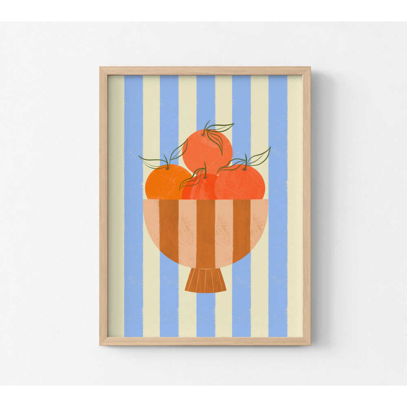 Reproduction d'art mural: aquarelle d'oranges - encadrée ou non