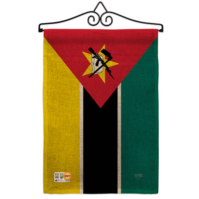 En toile jute à 2 côtés 19 x 13 po du mozambique du monde drapeau de jardin