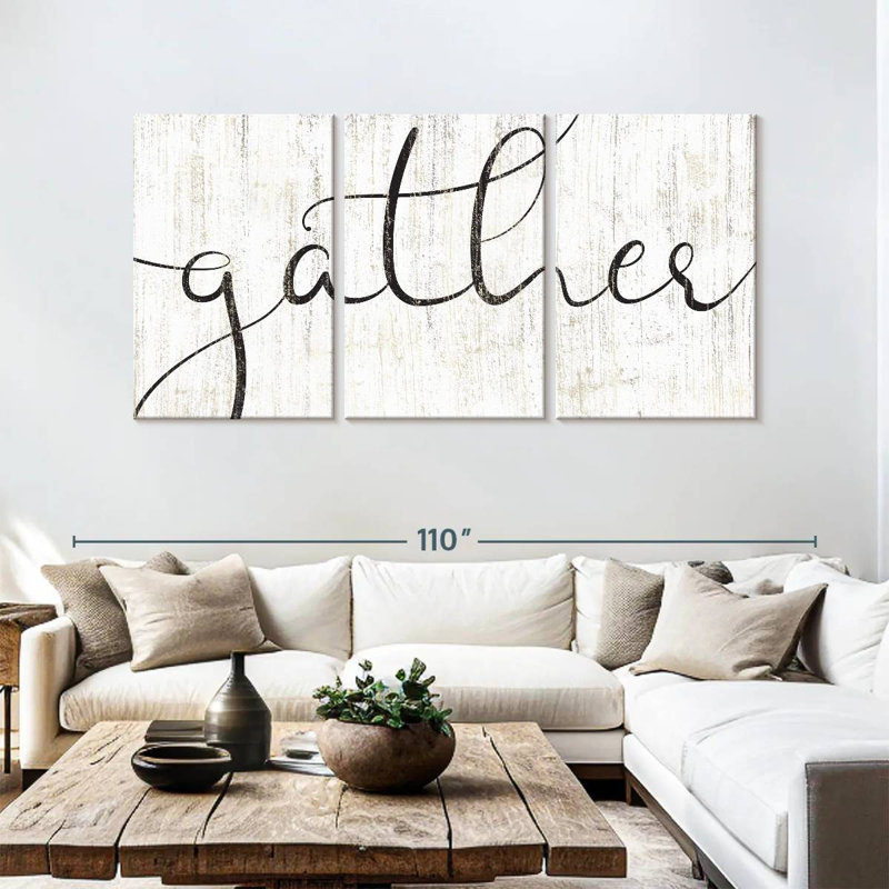 «Gather Calligraphy», reproduction d'art sur toile, H 45 po x l 92 po x P 1,25 po
