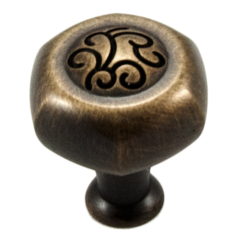 Palermo 1 3/8" Length Geometric Knob, Brushed English
