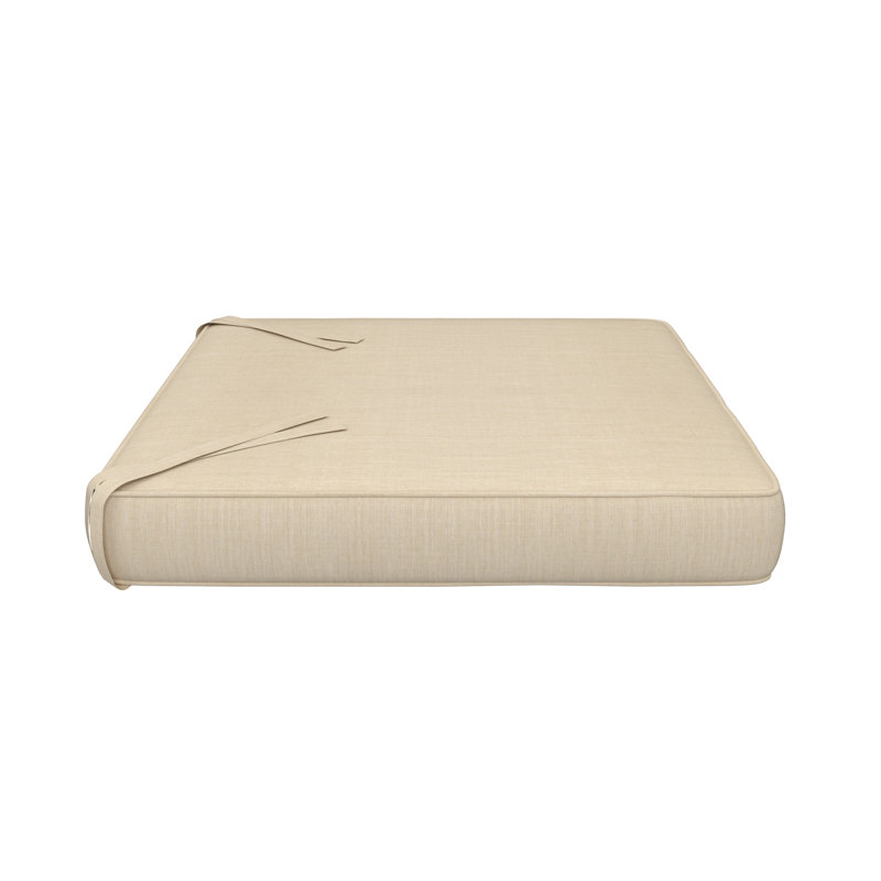 Wayfair Custom Outdoor Dining Chair Cushion With Sunbrella Fabric, 20" W x 20" D, Linen Canvas Sunbrella® Canvas