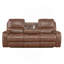 Luxueux canapé inclinable manuel en cuir clouté avec console de rangement et port USB