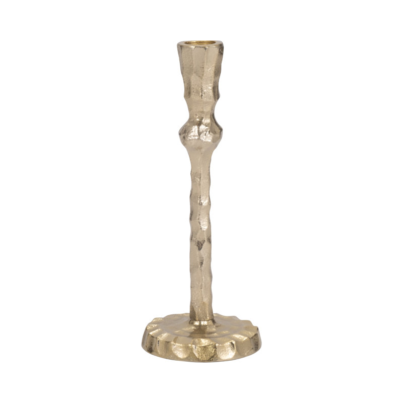 Modern Pillar Holder & Taper Holder Metal Wood MDF Decorative Hammered Textured Candle Stand Contemporary Accent Decor Accessory for Stylish Display