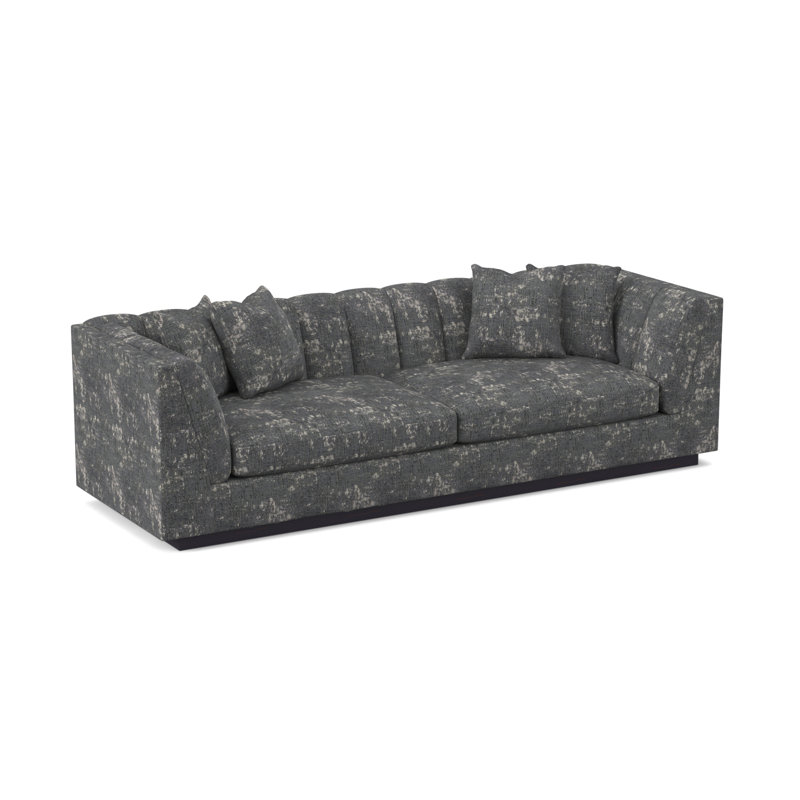 Dapper Sofa, Filigree Ivory 100% Polyester, American Walnut