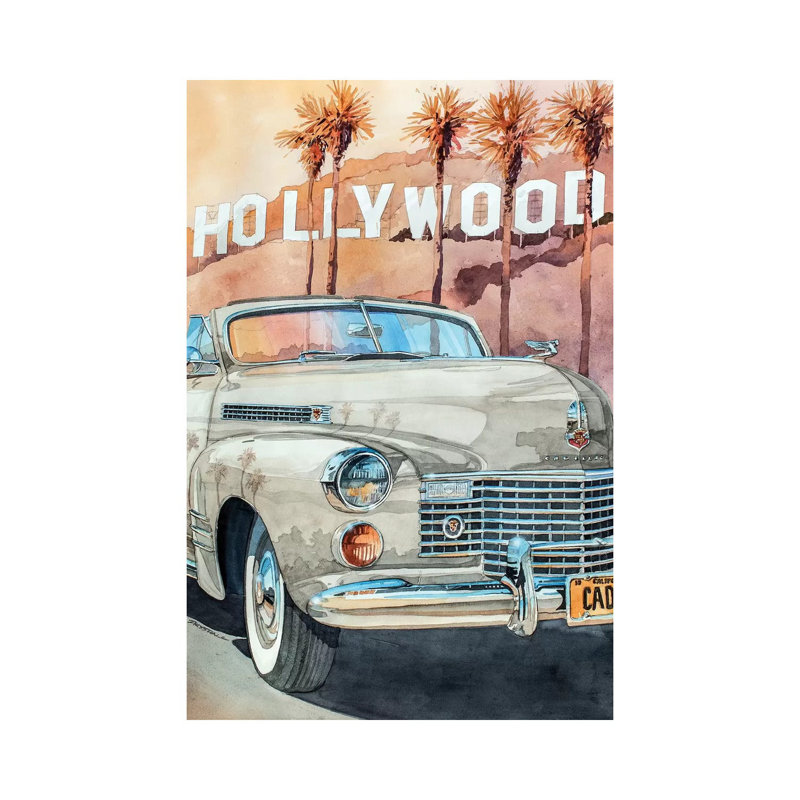 Hollywood Caddy by Bill Drysdale - Painting on Canvas, Wrapped Canvas, 45.72cm H x 30.48cm W x 1.91cm D