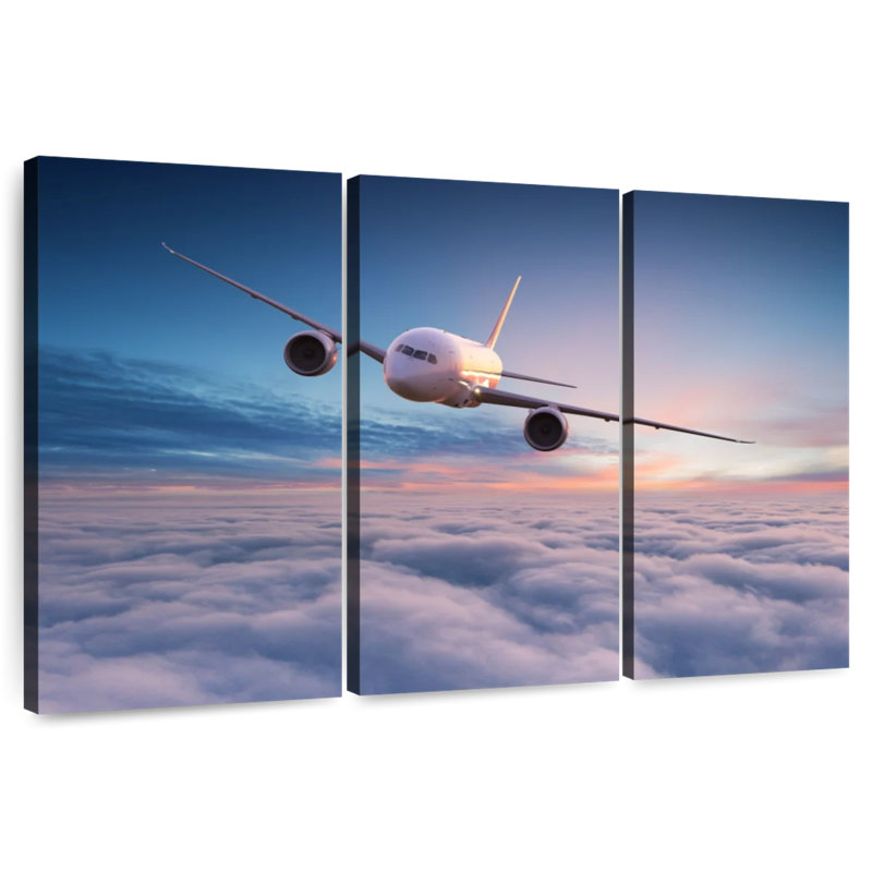 Mehar Approaching Airplane, 36" H x 57" W