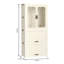 Garde-robe autoportante portable avec portes magnétiques, garde-robe d'aspect blanc, 4 et tringle, pour arrangement de vêtements
