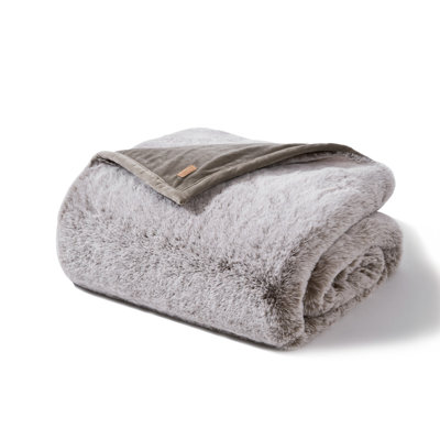 Chinchilla Faux Fur Throw Blanket