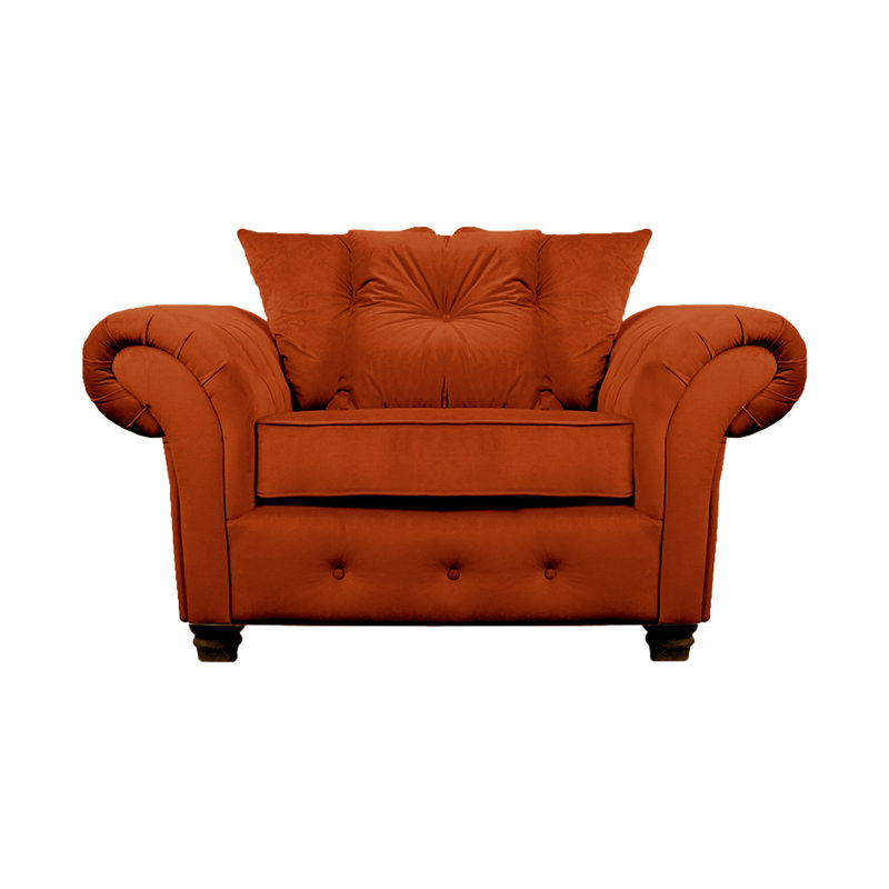 Lila 2 Seater Velvet Loveseat, Rust