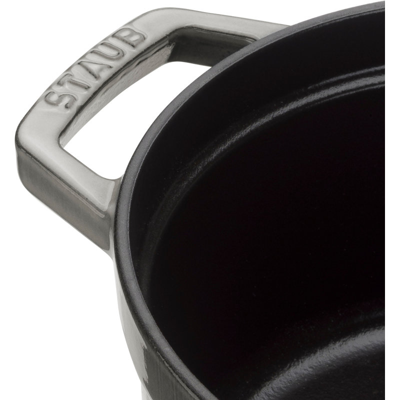 STAUB Round Cast Iron Cocotte, Grey, 24cm