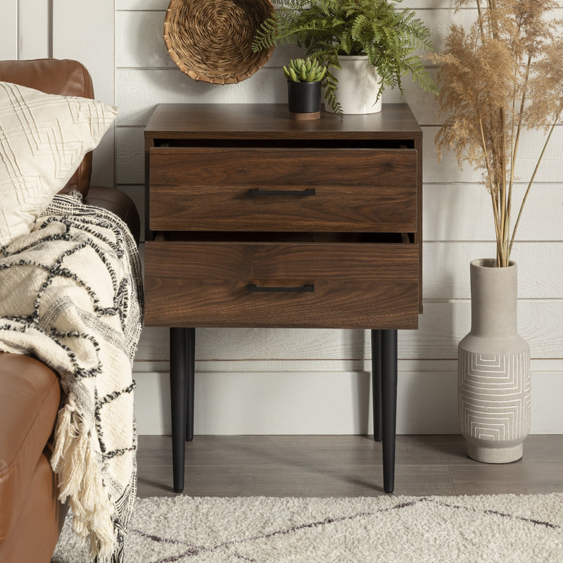 Catt 2 - Drawer End Table, Dark Walnut